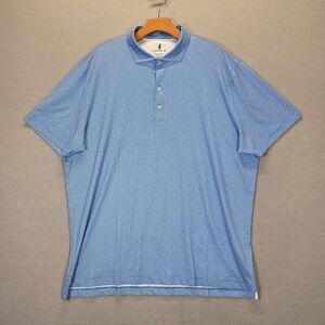Johnnie-O Featherweight Polo Shirt XL  Men Blue Marlin Stretch Geometric Golf